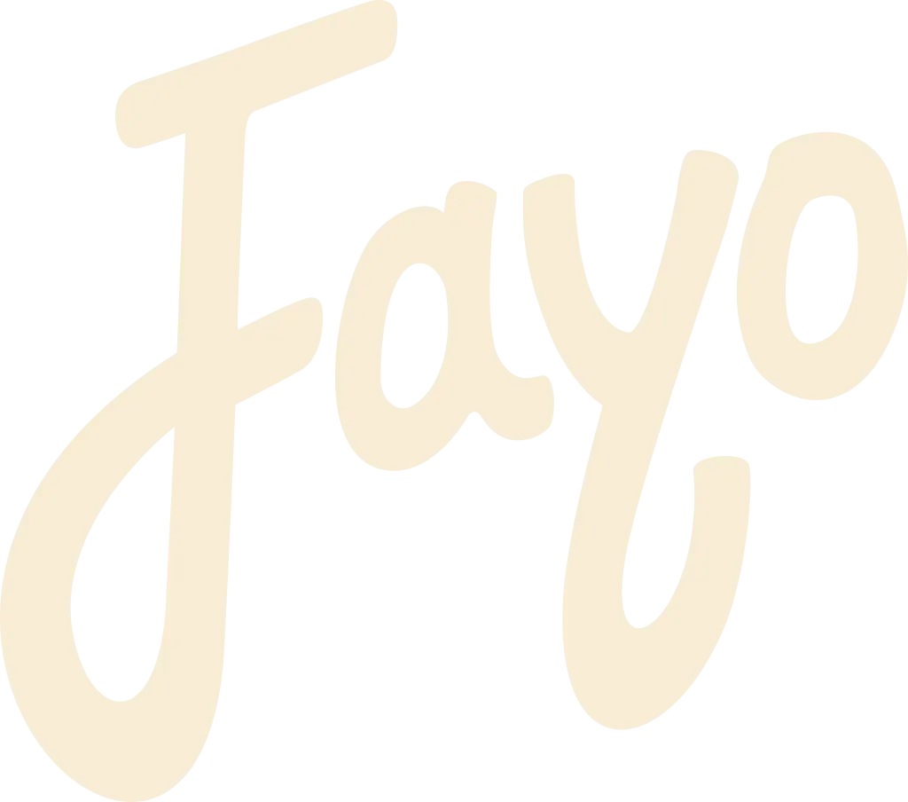Stylized 'Jayo' logo on beige background